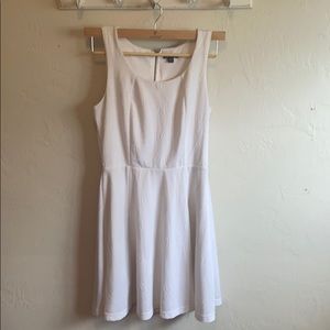 Textured White Dress, Half-Zip